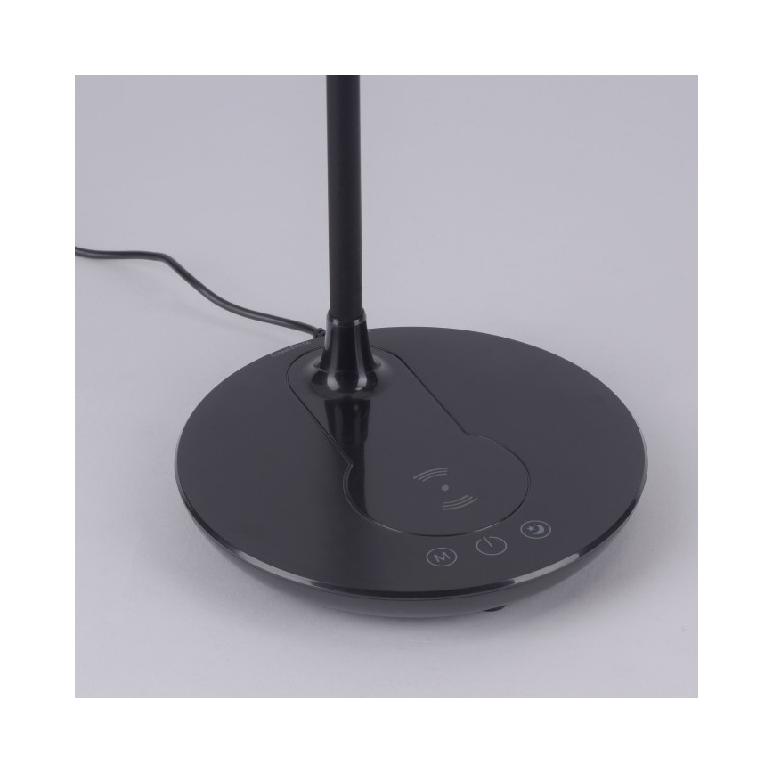 Leuchten Direkt 14416-18 - LED Aptumšojama skārienvadāma galda lampa ar bezvadu lādētāju ASTRID LED/5W/230V 3000/4000/5500K + USB