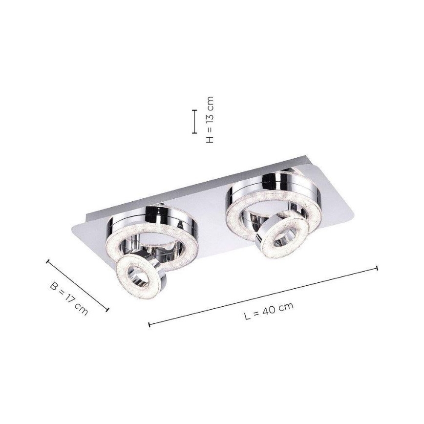 Leuchten Direkt 14521-17 - LED Griestu gaismeklis TIM 2xLED/2,8W/230V + 2xLED/3,1W