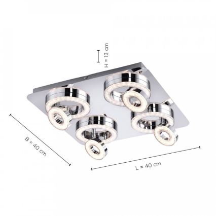 Leuchten Direkt 14522-17 - LED Starmetis TIM 4xLED/2,8W/230V + 4xLED/3,1W