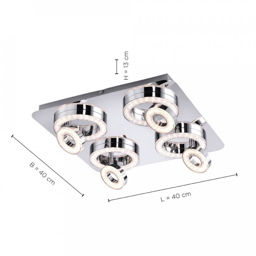 Leuchten Direkt 14522-17 - LED Starmetis TIM 4xLED/2,8W/230V + 4xLED/3,1W