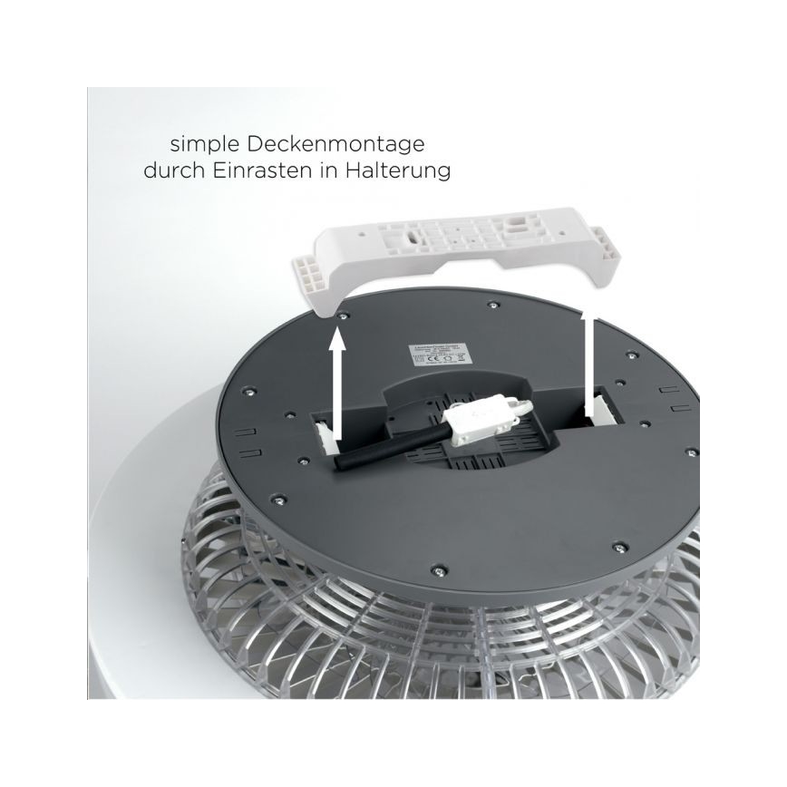 Leuchten Direkt 14645-55 - LED Lampa ar ventilatoru LEONARD LED/27W/230V