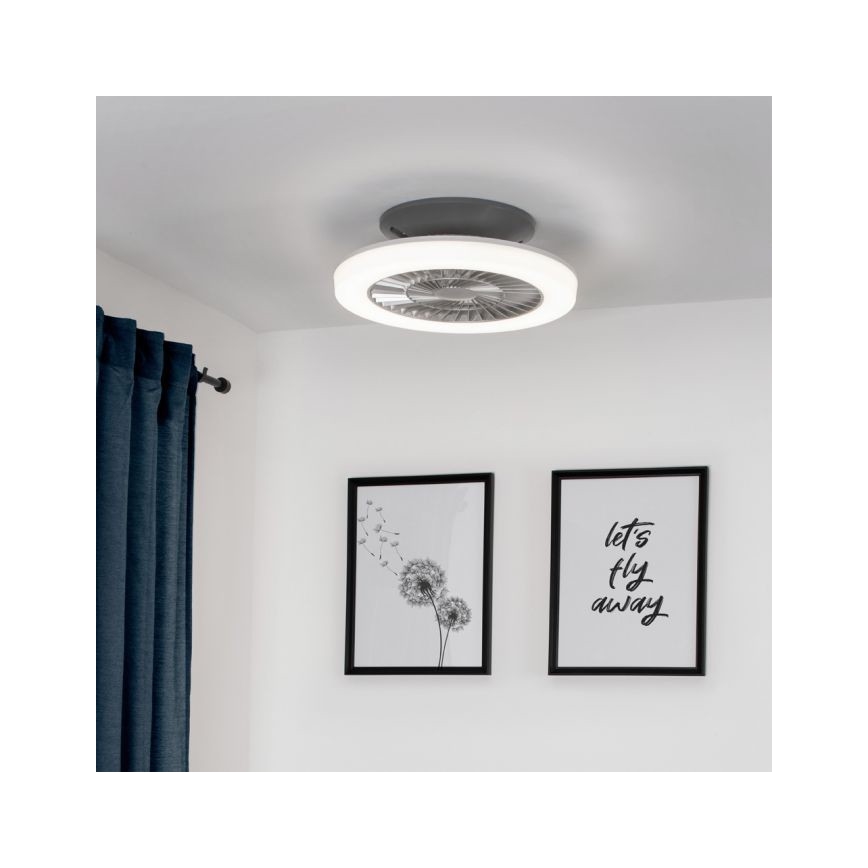 Leuchten Direkt 14645-55 - LED Lampa ar ventilatoru LEONARD LED/27W/230V