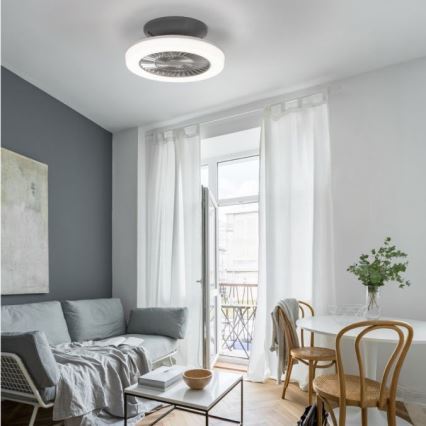Leuchten Direkt 14645-55 - LED Lampa ar ventilatoru LEONARD LED/27W/230V