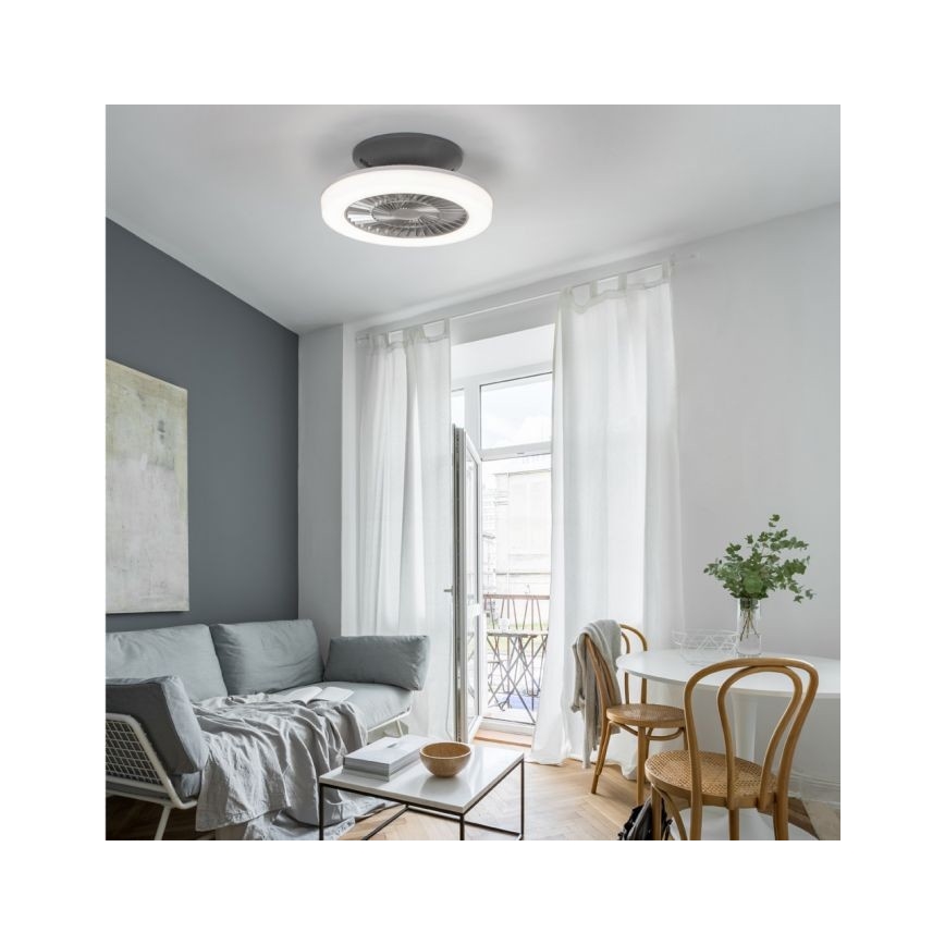 Leuchten Direkt 14645-55 - LED Lampa ar ventilatoru LEONARD LED/27W/230V