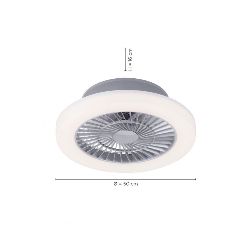 Leuchten Direkt 14645-55 - LED Lampa ar ventilatoru LEONARD LED/27W/230V