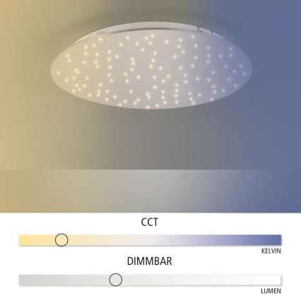 Leuchten Direkt 14673-55 - LED Aptumšojams griestu gaismeklis SPARKLE LED/18W/230V + tālvadības pults