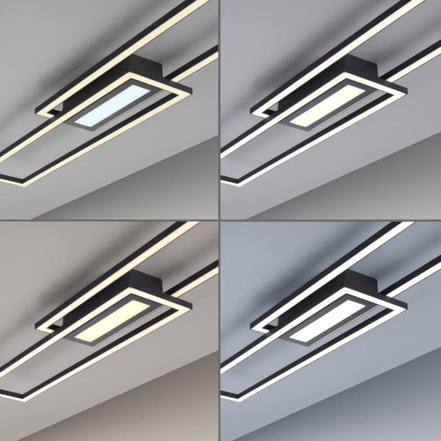 Leuchten Direkt 14696-18 - LED Aptumšojama virsapmetuma lustra ASMIN LED/45W/230V melna