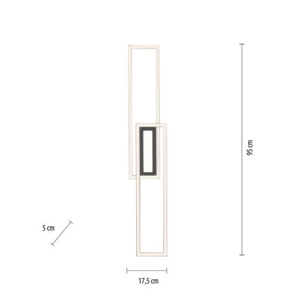 Leuchten Direkt 14696-18 - LED Aptumšojama virsapmetuma lustra ASMIN LED/45W/230V melna