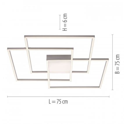 Leuchten Direkt 14713-55 - LED Aptumšojama virsapmetuma lustra ASMIN LED/45W/230V 3000-5000K + tālvadības pults