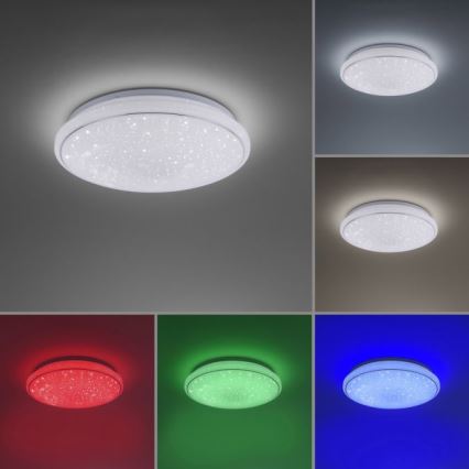 Leuchten Direkt 14743-16 - LED RGB Aptumšojams griestu gaismeklis JUPI LED/28W/230V Tuya 2700-5000K + tālvadības pults