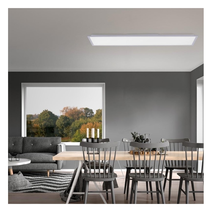 Leuchten Direkt 14757-21- LED Aptumšojams virsapmetuma panelis FLAT LED/36W/230V 2700-5000K sudraba + tālvadības pults