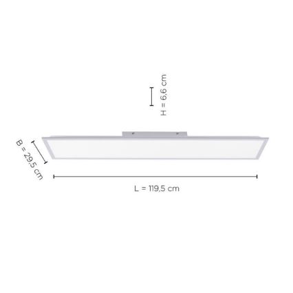 Leuchten Direkt 14757-21- LED Aptumšojams virsapmetuma panelis FLAT LED/36W/230V 2700-5000K sudraba + tālvadības pults