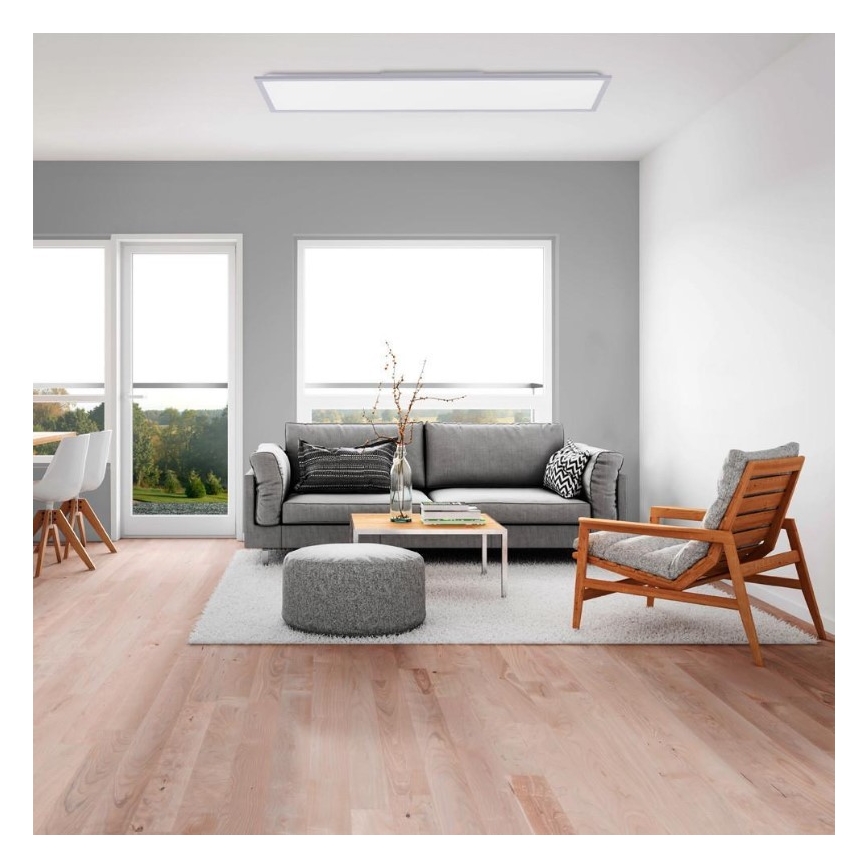 Leuchten Direkt 14757-21- LED Aptumšojams virsapmetuma panelis FLAT LED/36W/230V 2700-5000K sudraba + tālvadības pults