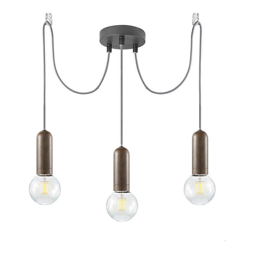 Leuchten Direkt 14776-48 - Lustra ar auklu TURN ME 3xE27/60W/230V zirneklis