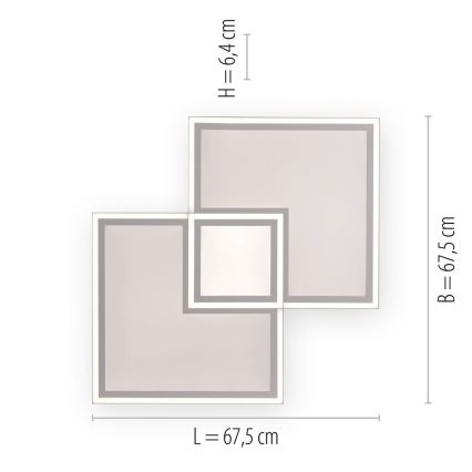 Leuchten Direkt 14855 - 16-LED Aptumšojams griestu gaismeklis EDGING LED/51W/230V 2700-5000K + tālvadības pults