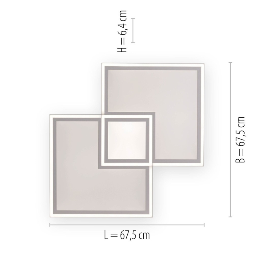 Leuchten Direkt 14855 - 16-LED Aptumšojams griestu gaismeklis EDGING LED/51W/230V 2700-5000K + tālvadības pults