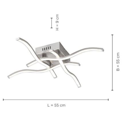 Leuchten Direkt 15131-55 - LED Virsapmetuma lustra WAWE 4xLED/4,6W/230V matēts hroms