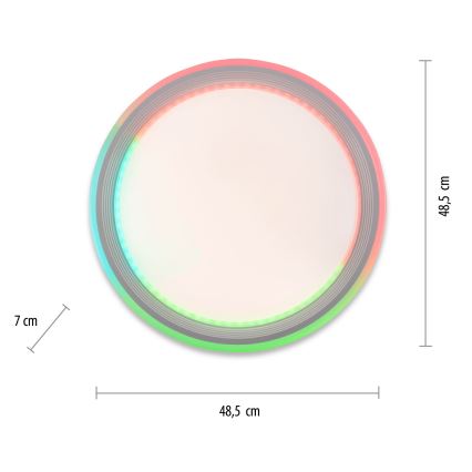 Leuchten Direkt 15154-16 - LED RGB Aptumšojama griestu lampa EDGING LED/39W/230V + tālvadības pults