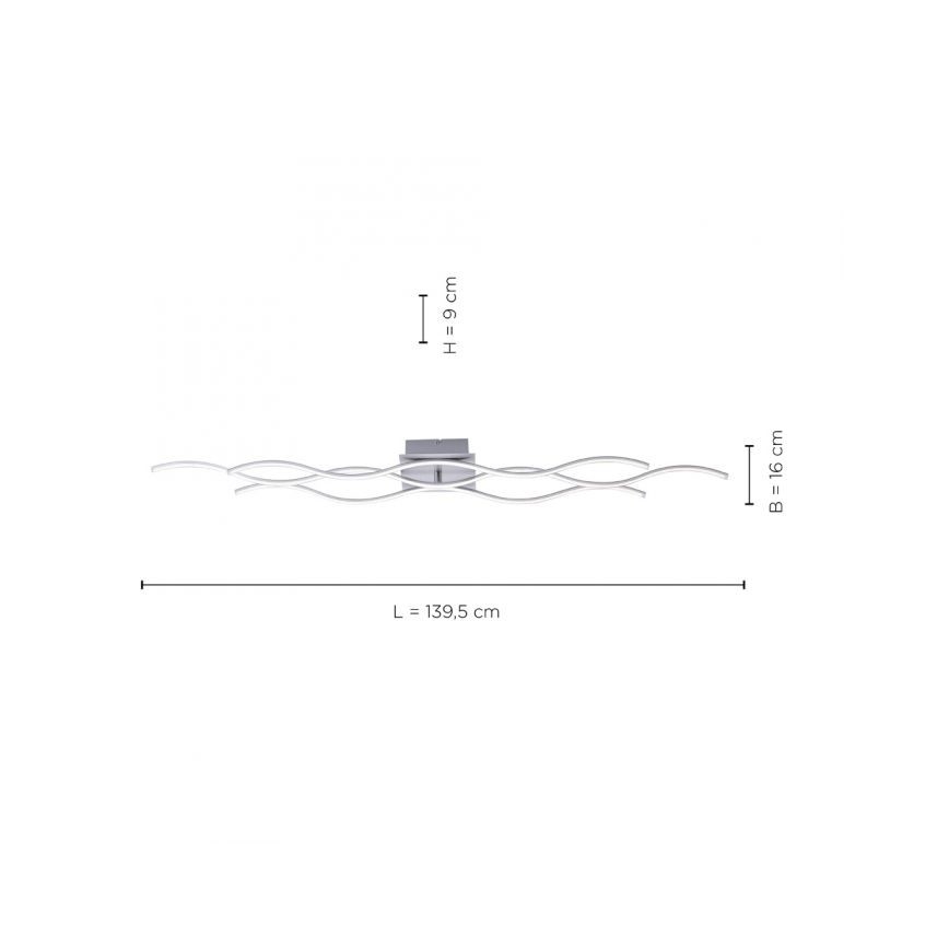 Leuchten Direkt 15167-55 - LED Virsapmetuma lustra WAWE 2xLED/12,5W/230V+1xLED/17W matēts hroms