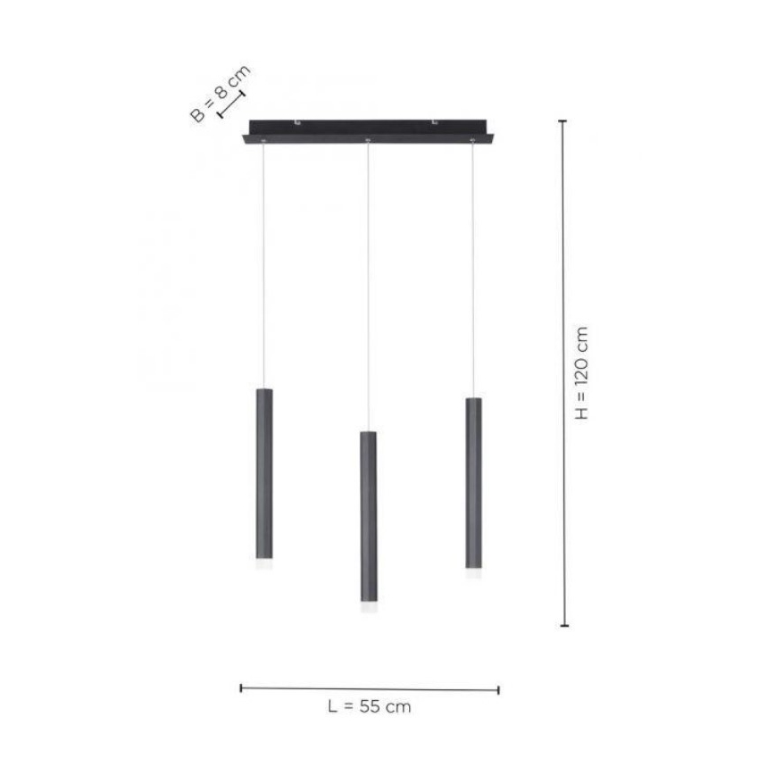 Leuchten Direkt 15203-18 - LED Lustra ar auklu 3xLED/4,8W/230V melna