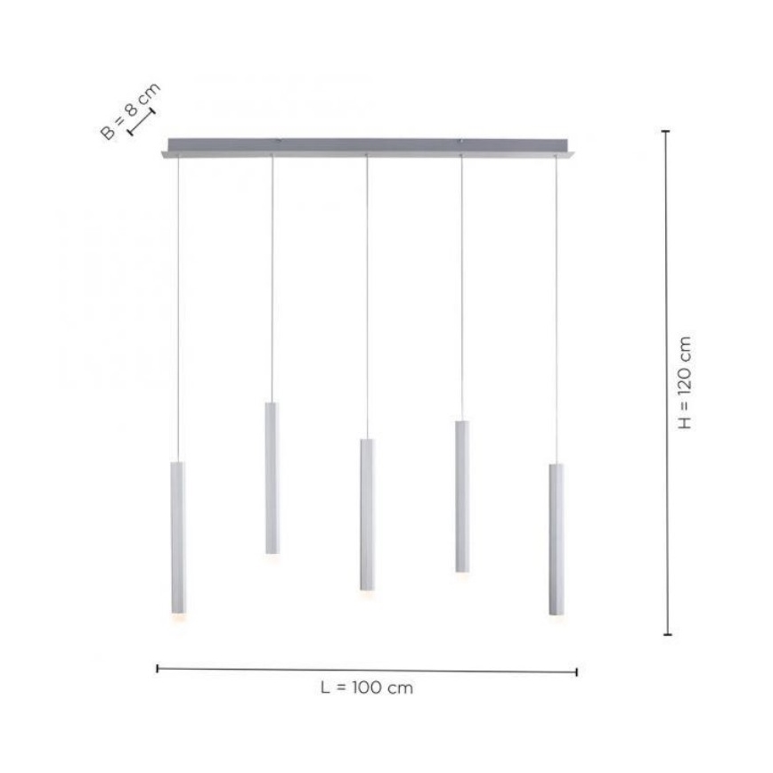 Leuchten Direkt 15205-95 - LED Lustra ar auklu BRUNO 5xLED/4,8W/230V