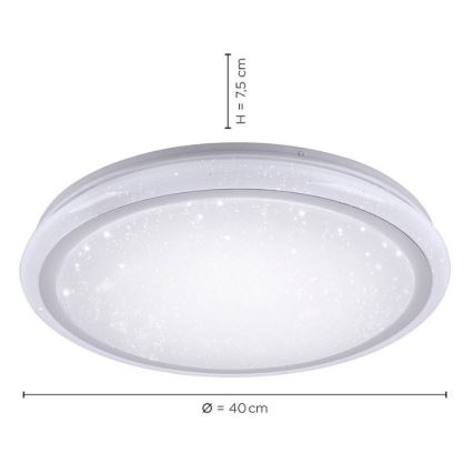 Leuchten Direkt 15220-16 - LED RGB Aptumšojams griestu gaismeklis LUISA LED/28W/230V + tālvadības pults