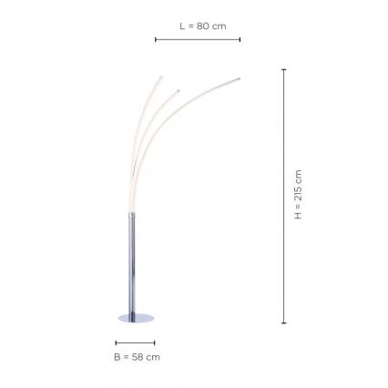 Leuchten Direkt 15383-55 - LED Grīdas lampa MAJA 3xLED/6W/230V spīdīgs hroms