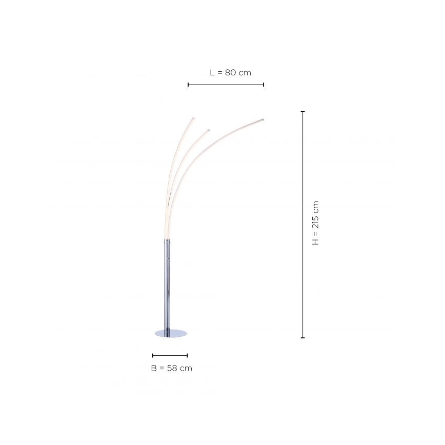 Leuchten Direkt 15383-55 - LED Grīdas lampa MAJA 3xLED/6W/230V spīdīgs hroms