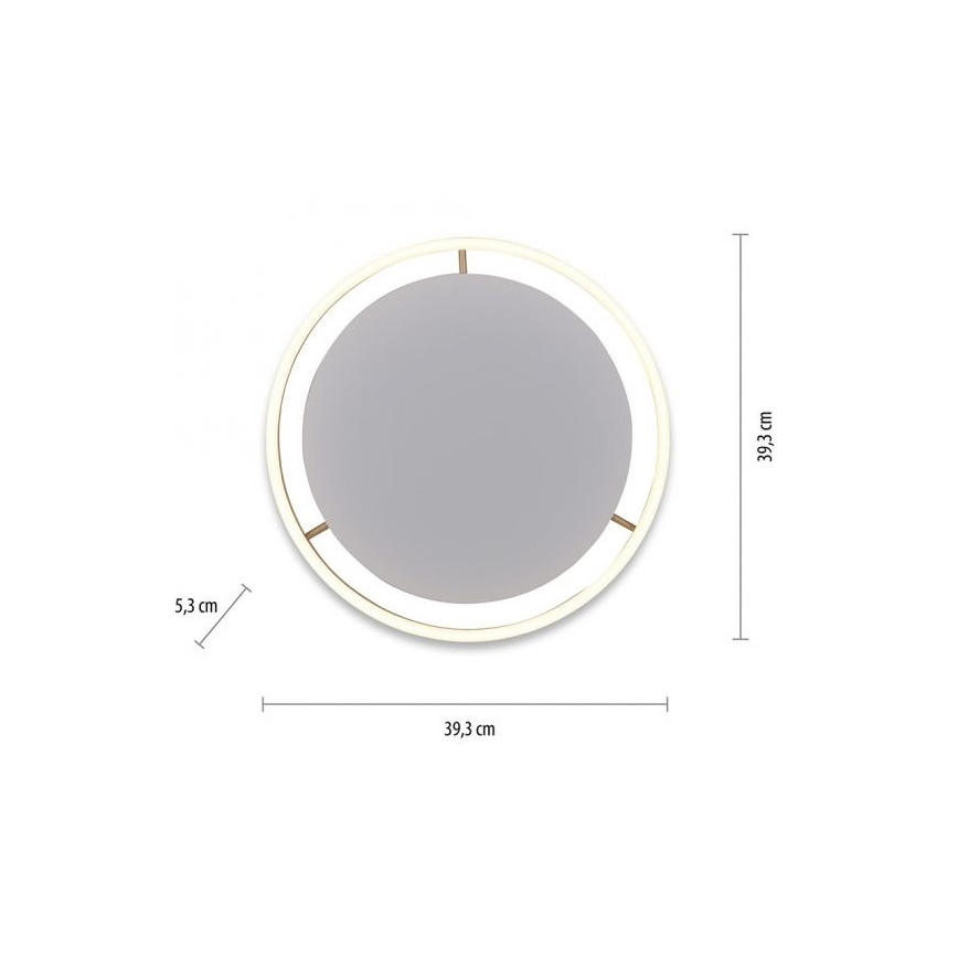 Leuchten Direkt 15391-60 - LED Aptumšojama griestu lampa RITUS LED/20W/230V misiņš