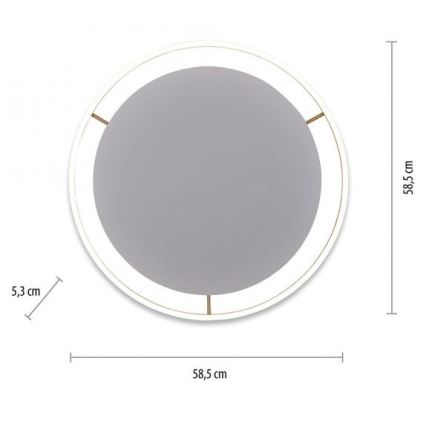 Leuchten Direkt 15392-60 - LED Aptumšojama griestu lampa RITUS LED/30W/230V misiņa