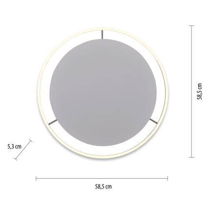 Leuchten Direkt 15392-95 - LED Aptumšojama griestu lampa RITUS LED/30W/230V matēts hroms