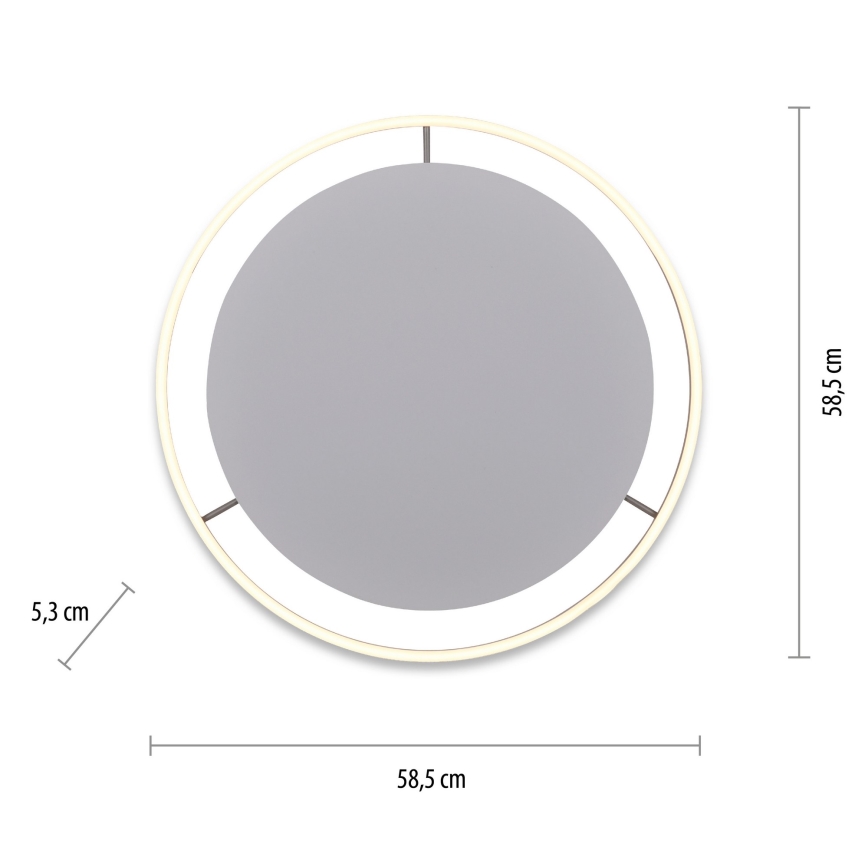 Leuchten Direkt 15392-95 - LED Aptumšojama griestu lampa RITUS LED/30W/230V matēts hroms
