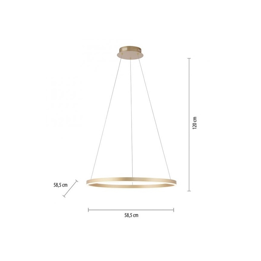Leuchten Direkt 15394-60 - LED Aptumšojama lustra ar auklu RITUS LED/30W/230V misiņa