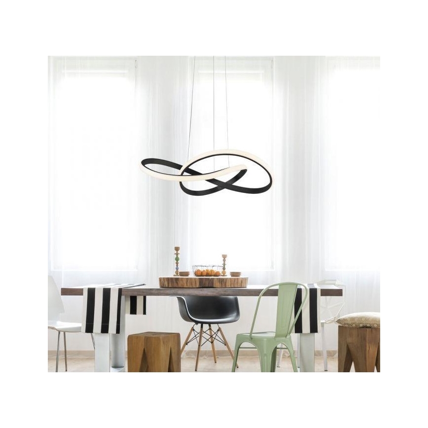 Leuchten Direkt 15402-18-LED Aptumšojama lustra ar auklu MARIA LED/25W/230V melna