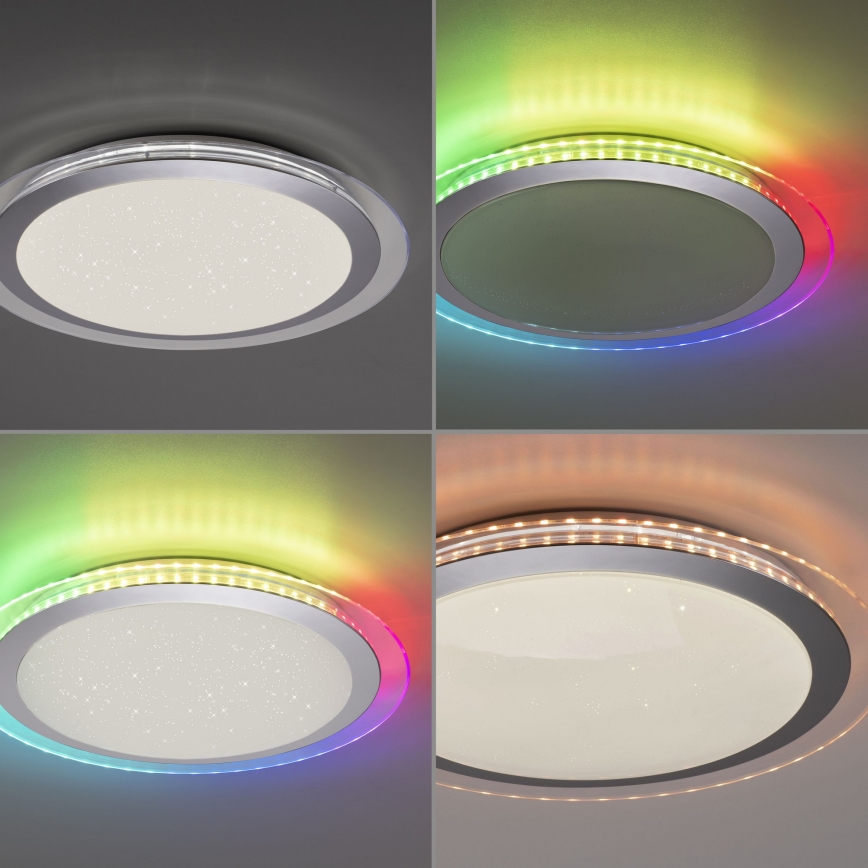 Leuchten Direkt 15411-21- LED RGB Aptumšojama griestu lampa CYBA LED/26W/230V + tālvadības pults
