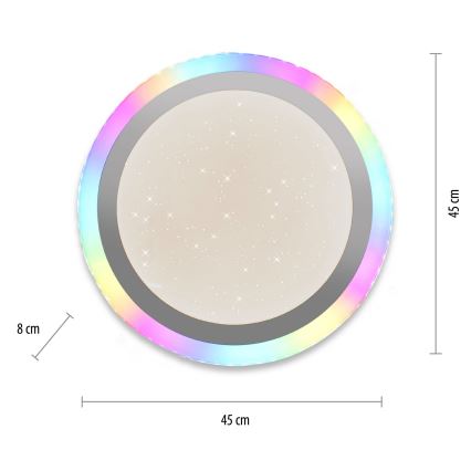 Leuchten Direkt 15411-21- LED RGB Aptumšojama griestu lampa CYBA LED/26W/230V + tālvadības pults