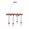 Leuchten Direkt 15483-18 - Lustra ar auklu ROPE 4xE27/60W/230V