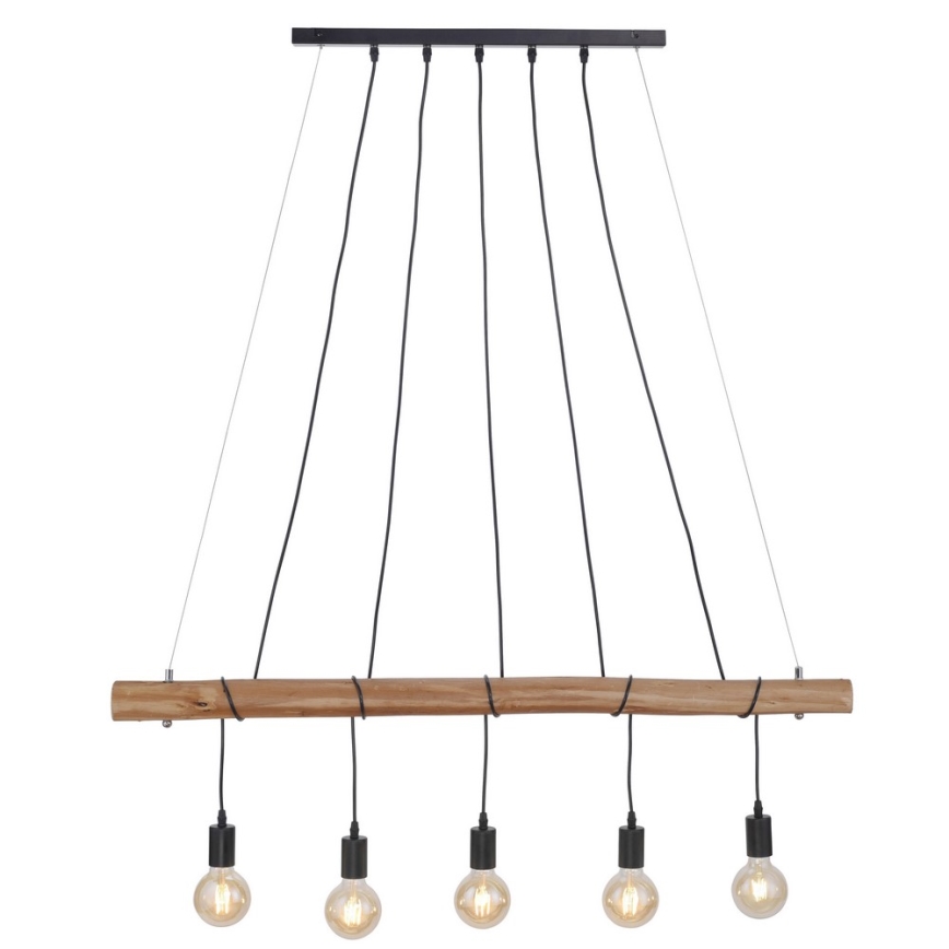 Leuchten Direkt 15515-18 - Lustra ar auklu DAMIAN 5xE27/60W/230V eikalipts
