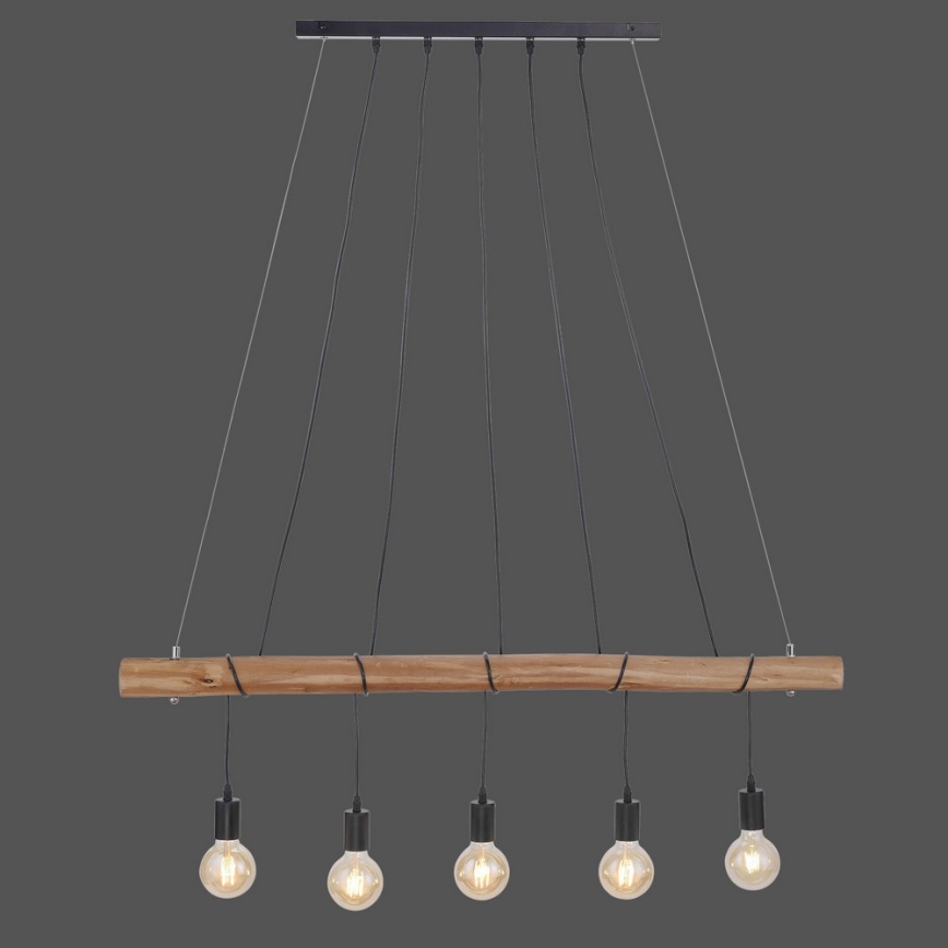 Leuchten Direkt 15515-18 - Lustra ar auklu DAMIAN 5xE27/60W/230V eikalipts