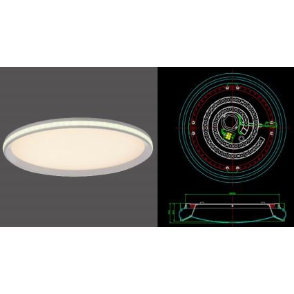 Leuchten Direkt 15544-16 - LED RGB Aptumšojama griestu lampa RIBBON LED/15W/230V + tālvadības pults