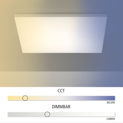 Leuchten Direkt 15552-16 - LED Aptumšojams griestu gaismeklis  CANVAS LED/40W/230V 2700-5000K + tālvadības pults