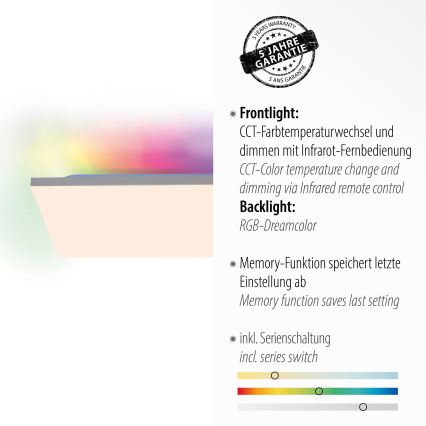 Leuchten Direkt 15562-16 - LED RGB Aptumšojams griestu gaismeklis CONRAD LED/35W/230V + tālvadības pults