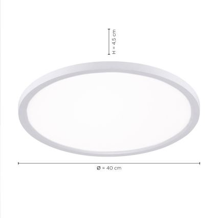 Leuchten Direkt 15571-16 - LED Aptumšojams griestu gaismeklis FLAT LED/23,5W/230V 2700-5000K + tālvadības pults