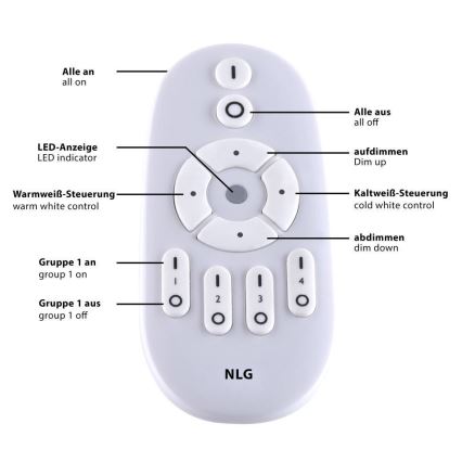 Leuchten Direkt 15571-18 - LED aptumšojams griestu gaismeklis FLAT LED/23,5W/230V 2700-5000K + tālvadības pults