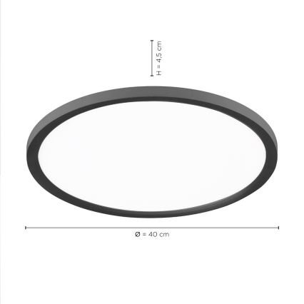 Leuchten Direkt 15571-18 - LED aptumšojams griestu gaismeklis FLAT LED/23,5W/230V 2700-5000K + tālvadības pults