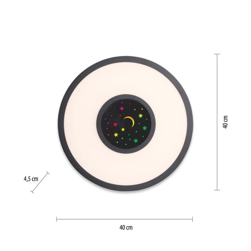 Leuchten Direkt 15572-18 - LED RGBW Aptumšojama griestu lampa ASTRO LED/17,5W/230V 2700-5000K + tālvadības pults