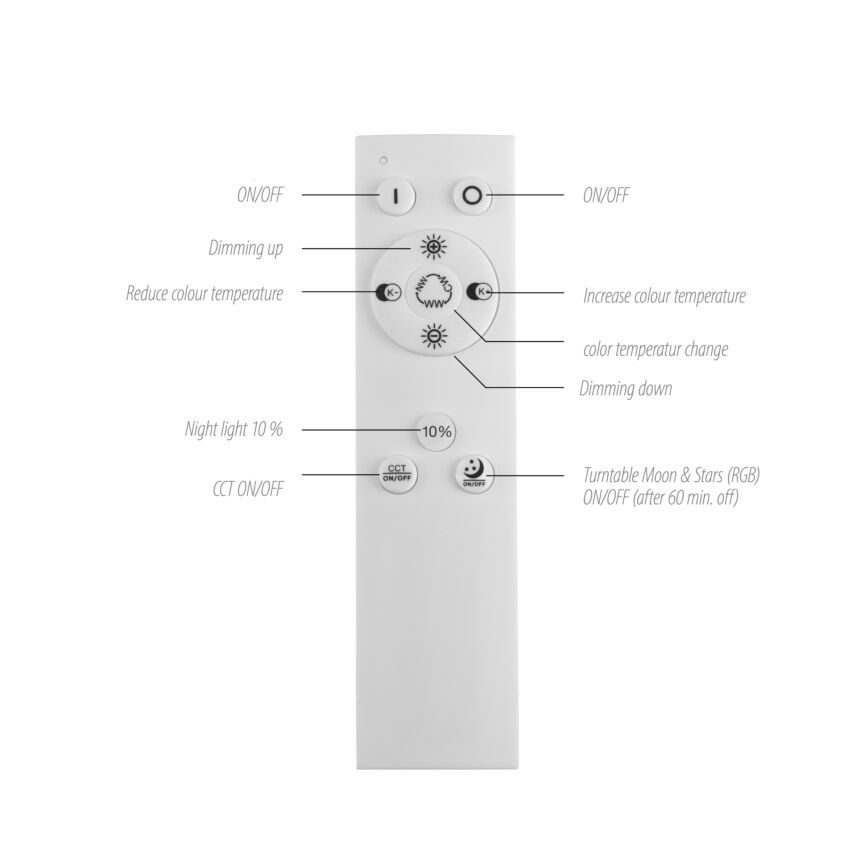 Leuchten Direkt 15572-18 - LED RGBW Aptumšojama griestu lampa ASTRO LED/17,5W/230V 2700-5000K + tālvadības pults