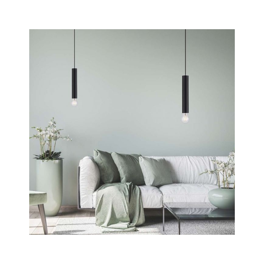 Leuchten Direkt 15617-18 - Lustra ar auklu BRUNA 1xE27/60W/230V melna