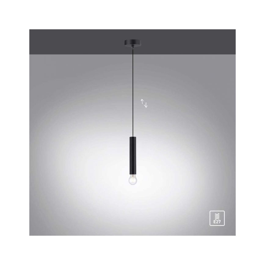 Leuchten Direkt 15617-18 - Lustra ar auklu BRUNA 1xE27/60W/230V melna