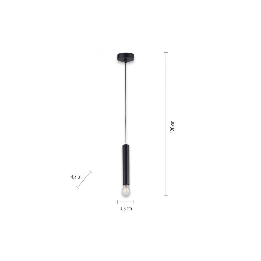 Leuchten Direkt 15617-18 - Lustra ar auklu BRUNA 1xE27/60W/230V melna